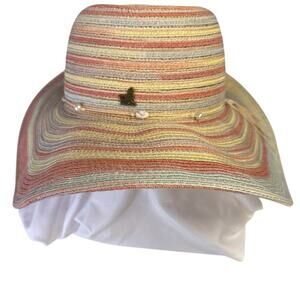 Island Beach Sunhat Size OS in Cream and Pastels